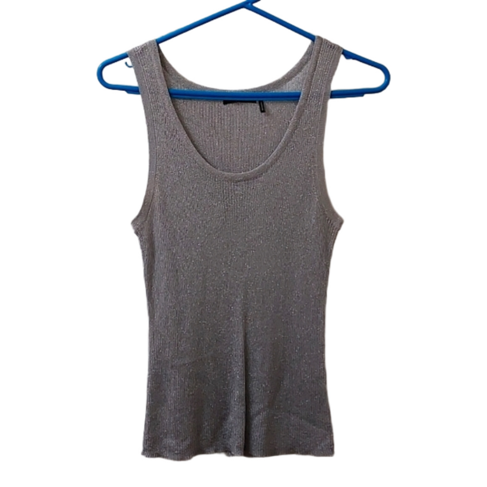 Daisy Fuentes silver tank top petite large